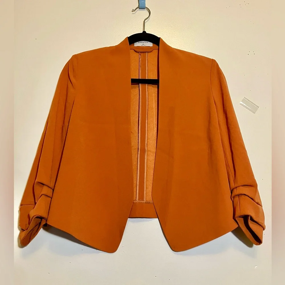 Babaton Vibrant Pumpkin Orange Blazer-unlined, but elegantly stitched - Picture 14 of 16